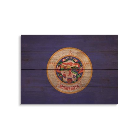 WILE E. WOOD 20 x 14 in. Minnesota State Flag Wood Art FLMN-2014